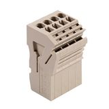 Z-series, Coupling, Rated cross-section: 2.5 mm², Plug-in connection, beige, Direct mounting