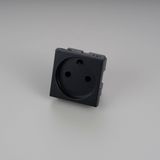 DANISH SOCKET MODULE / TYPE K / 45 MM / GRAPHITE
