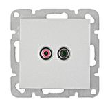 Audio socket, screw clamps, silver