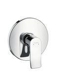 Metris shower mixer surface-mounted part, round shape, chrome