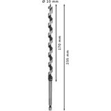 Wood auger bit, hexagon 10 x 170 x 235 mm, d 6,35 mm