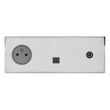 Art d'Arnould universe Epure 2P+E power socket, RJ45 socket and television socket - mirror steel