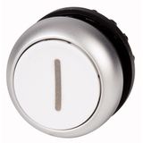 M22-D-W-X1 Pushbutton, RMQ-Titan, Flat, momentary, White, inscribed, Bezel: titanium
