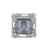 Switch with motion sensor and relay, Silver matt, metalic