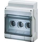 Fuse housing KV IP65, 9 module, DIII 3x63 A, Tule input, N+PE (KV 9363)