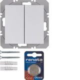 KNX radio wall-transm. 2gang flat quickl., S.1/B.3/B.7, p.white, matt,