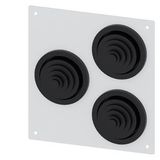 ALPHA 1250 DIN flange plate with 3 x rubber sleeve 8HC6900 IP55