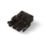Screwless coupler 3-p socket, black