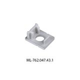 End cap with hole for PK, silver color, 1pc
