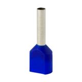 Insulated double sleeve terminal HI 2x1.0/8-ni blue, Al/Cu