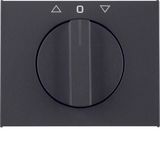 Centre plate rotary knob rotary switch blinds, Berker K.1, anthr matt,