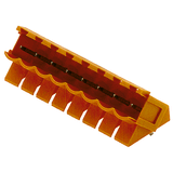 PCB plug-in connector, male header, Dovetails for fixing blocks, THT solder connection, 5.08 mm, Number of poles: 2, 135°, Solder pin length (l): 4.5 mm, tinned, orange, Box
