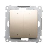Electronic 4-fold switch/push-button, 6A, Gold matt, metalic