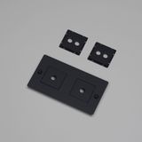 2G WALL PLATE / HORIZONTAL / WITH INFILLS / WITHOUT LOGO / BLACK