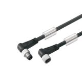 Sensor/actuator line, Connecting line, M8 / M8, Number of poles : 4, 5 m, pin, 90&deg; - socket 90&deg;, Shielded: No, LED: No, Sheath material: PUR, Halogen: No