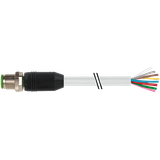 M12 male 0° A-cod. with cable PUR 4x0.75 gy UL/CSA+drag ch. 2,5m