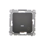 "Bell" push button with LED indicator light, (module), 10AX, quick connection, black matt