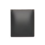 Single Schuko socket, IP44, same color flap and cover, black matt, 16A