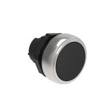 Pushbutton actuator, spring return Ø22mm Platinum series chromed plastic, flush, black