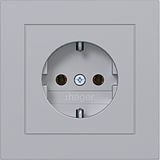 SCHUKO wall socket with cover plate, plug-in type, A.1, titanium