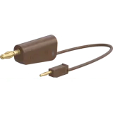 Measuring lead with (2 mm lamella plug, straight) to (4 mm lamella plug, straight), 0.45 m, brown, PVC, 0.5 mm², 64.1060-04527