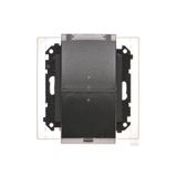 Double plug socket for the IP44 version - with a gasket - transparent flap, module, 16A, quick connection, black matt