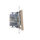 Socket outlet with earthing and shutters, (module), Simon 24, IP20, 16A, champagne matt