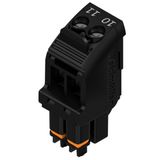 PCB plug-in connector, female plug, 5.00 mm, Number of poles: 2, 90°, Clamping yoke connection, printed 10 / 11; cod. 02, Box