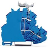 Double-deck terminal block 4-conductor through terminal block with end