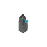 Position switch with roller piston plunger and reset device