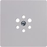 Central plate for 6pole soc. out., Accessories, p. white matt/velvety