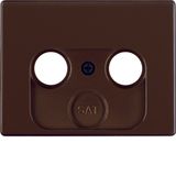Centre plate for aerial soc. 2-/3hole, arsys, brown glossy