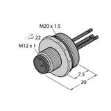 Male Receptacle with Stranded Wires, Front-mounted   EC-FS5-0.5/20