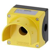 Enclosure for command devices, 22 mm, round, metal, yellow, 1 command point