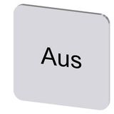 Labeling plate 22x22 mm, silver-colored label, labeling: Aus