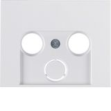 Centre plate for aerial soc. 2-/3hole, K.1, p. white glossy
