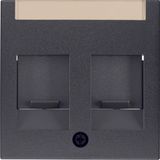 Centre plate 2 dust prot. sliders, lab. field, B.3/B.7, ant., matt