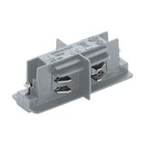 TRACK ON mechanical connector straight w. stop silver