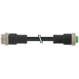 Mini (7/8) 3 pole, Male Straight/Female Straight, TPE, black, 35m
