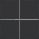 Push button cover, double, A.x/C.x, matte night black