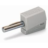 Banana plug for socket 4 mm Ø gray