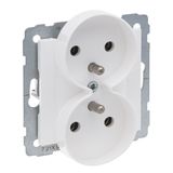 2X2P+E SOCKET FRENCH STANDARD SCREW TERMINALS (SPECIFIC POLISH) WHITE
