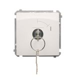 Momentary single switches with key - two positions ''0-1'', white, 5A