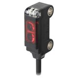 Photoelectric sensor, side view, limited 5 to 15 mm, Light-ON, PNP, 2 m cable (requires M3 screw & bracket) E3T 1297C