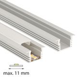 Built-in aluminum profile VL, 22x13 mm, clear diffuser, complete, 2 m