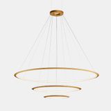 Pendant Circular Inward 3 Rings (ø3000 ø2000 ø1200) LED 326.4W 12964lm 3000K Gold