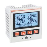 Flush-mount LCD multimeter, expandable, backlight icon LCD display, 72X46mm/2.8X1.8”, auxiliary supply 100-440VAC/120-250VDC, front optical port