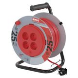 PVC Extension Cord Reel,fixed core,4 sockets,25m,1,5mm2 SCH.