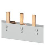 Pin busbar touch-safe, 16 mm2 1-phase+N, 1000 mm long without end caps