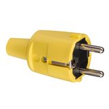 SCHUKO PVC plug, yellow, 2 earthing systems